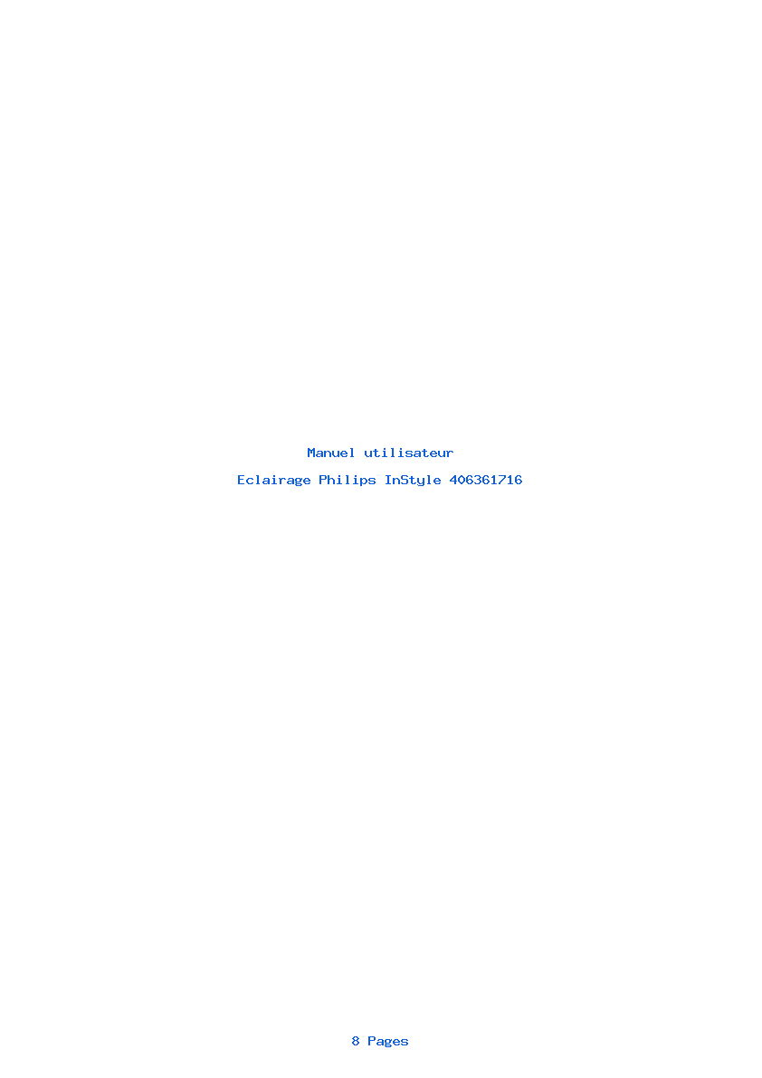 Page 1 de la notice Manuel utilisateur Philips InStyle 406361716