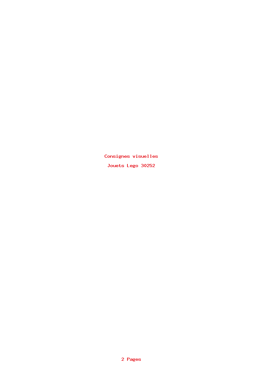 Page 1 de la notice Consignes visuelles Lego 30252