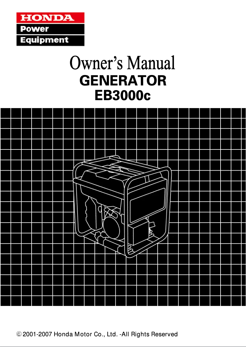 Page 1 de la notice Manuel utilisateur Honda EB3000c