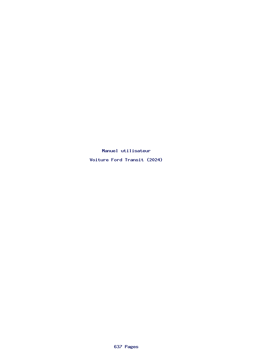 Page 1 de la notice Manuel utilisateur Ford Transit (2024)