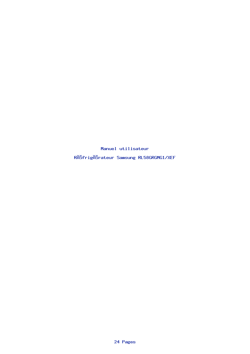 Page 1 de la notice Manuel utilisateur Samsung RL58GRGMG1/XEF
