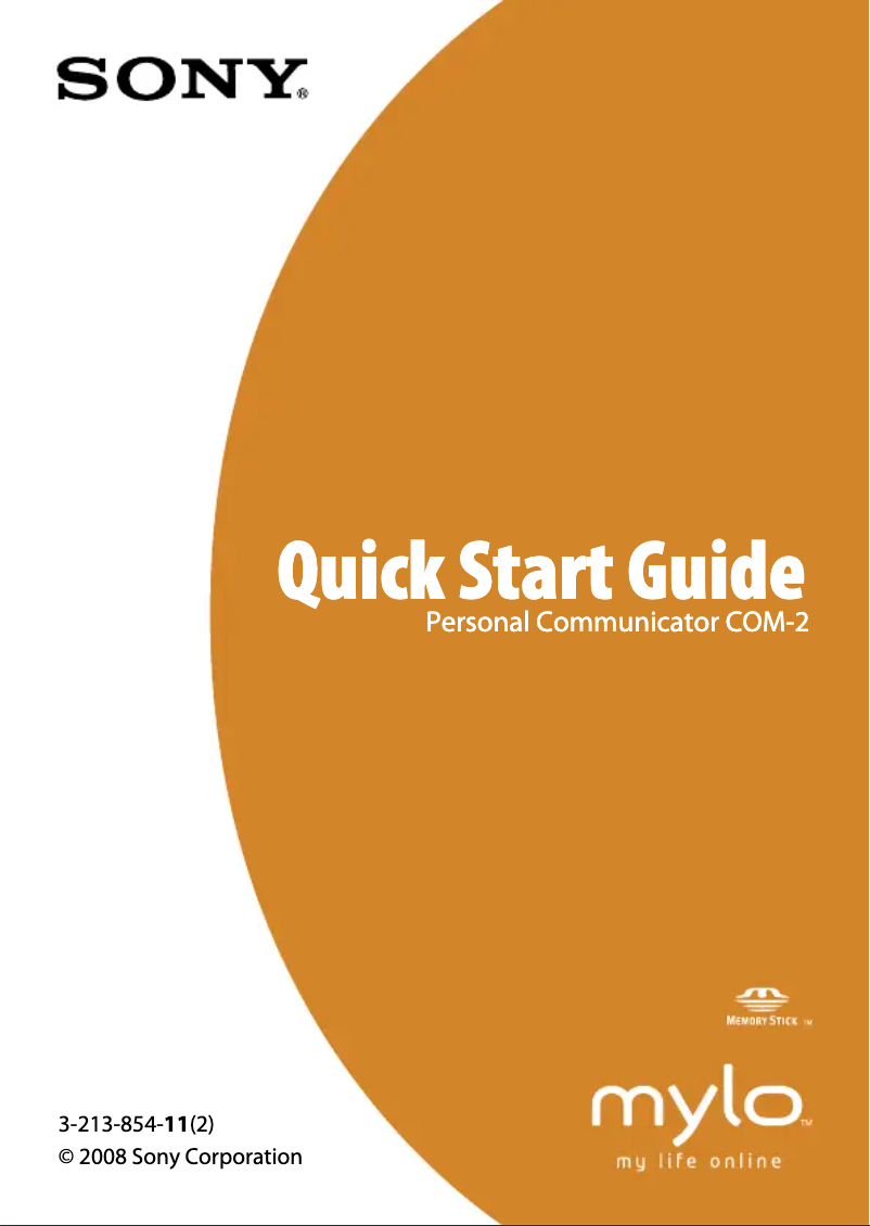 Page 1 de la notice Guide d'installation Sony Mylo COM-2