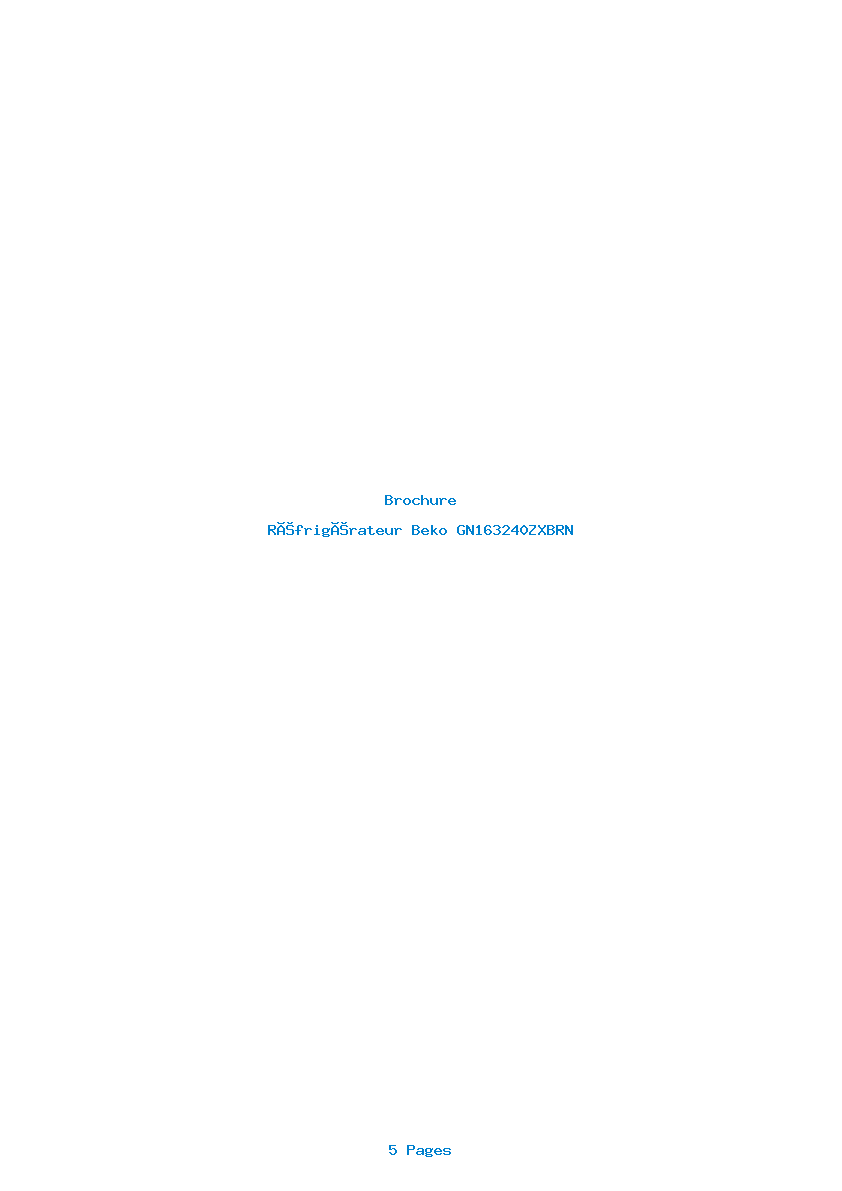 Page 1 de la notice Brochure Beko GN163240ZXBRN