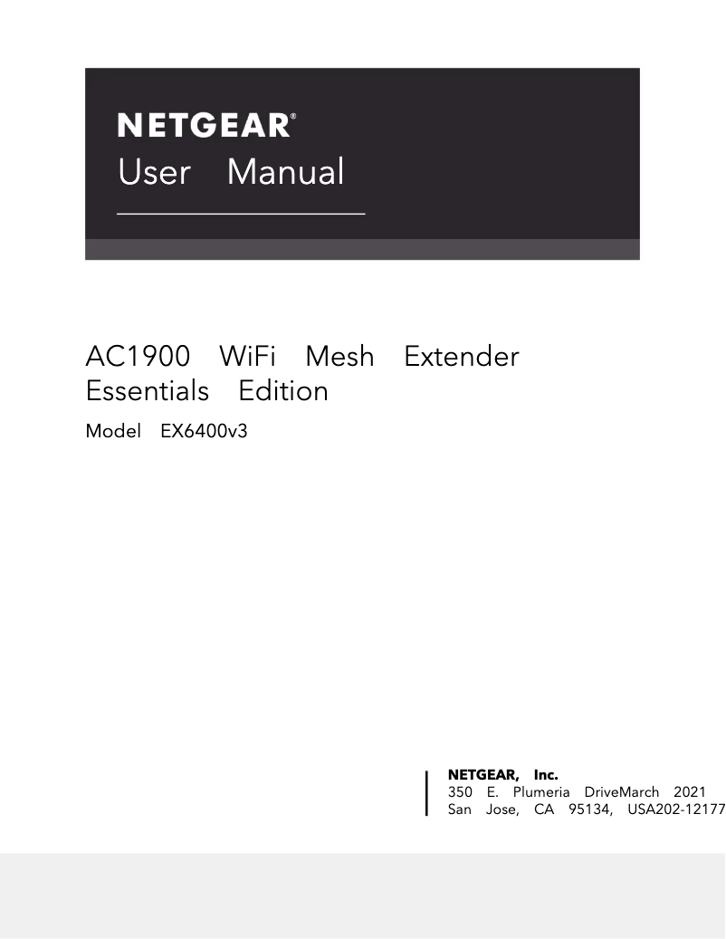Page 1 de la notice Manuel utilisateur Netgear EX6400