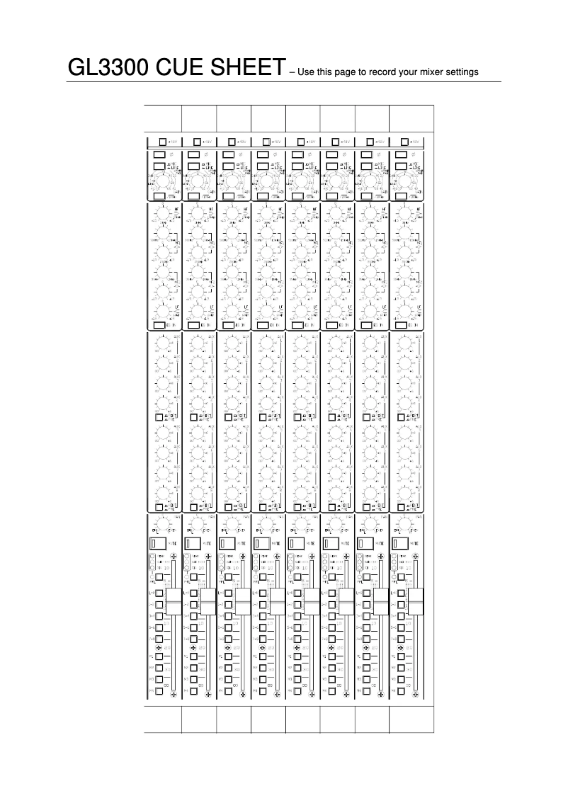 Page 1 de la notice Fiche technique Allen & Heath GL3300