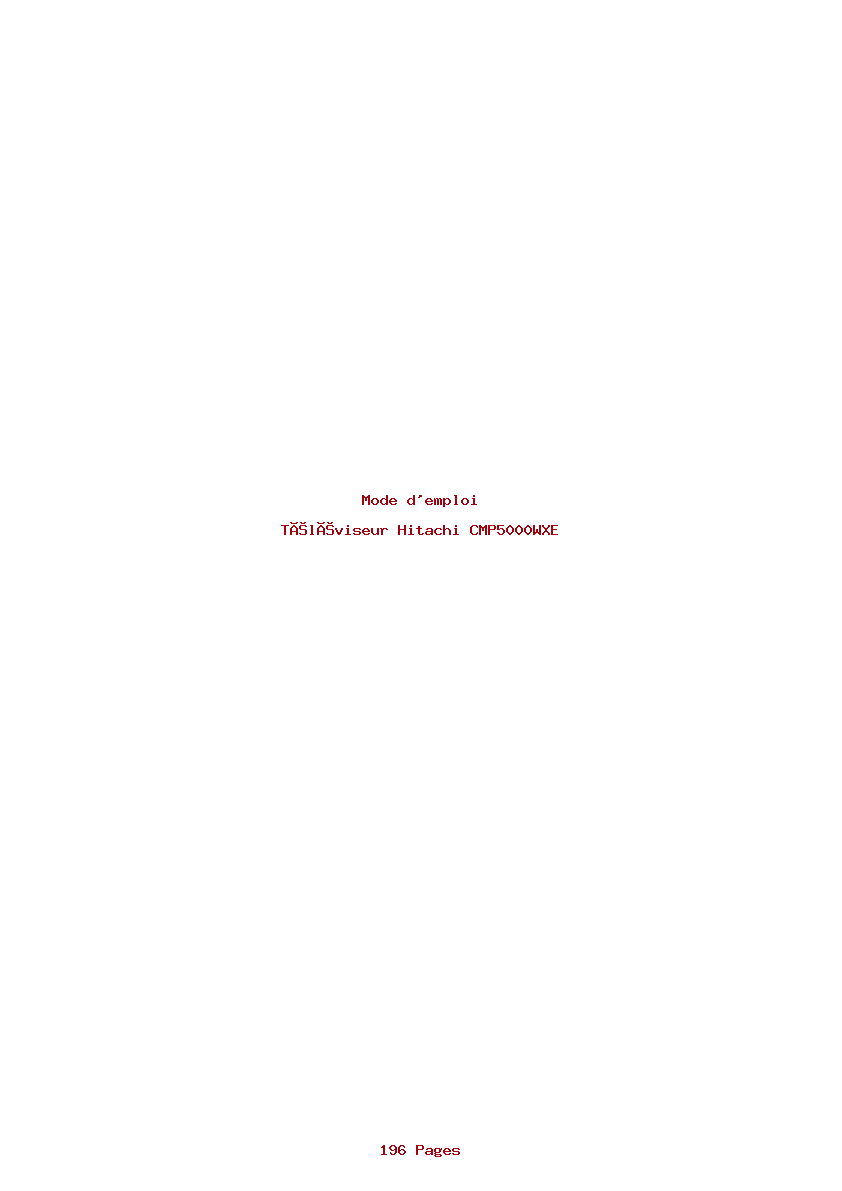 Page 1 de la notice Mode d'emploi Hitachi CMP5000WXE