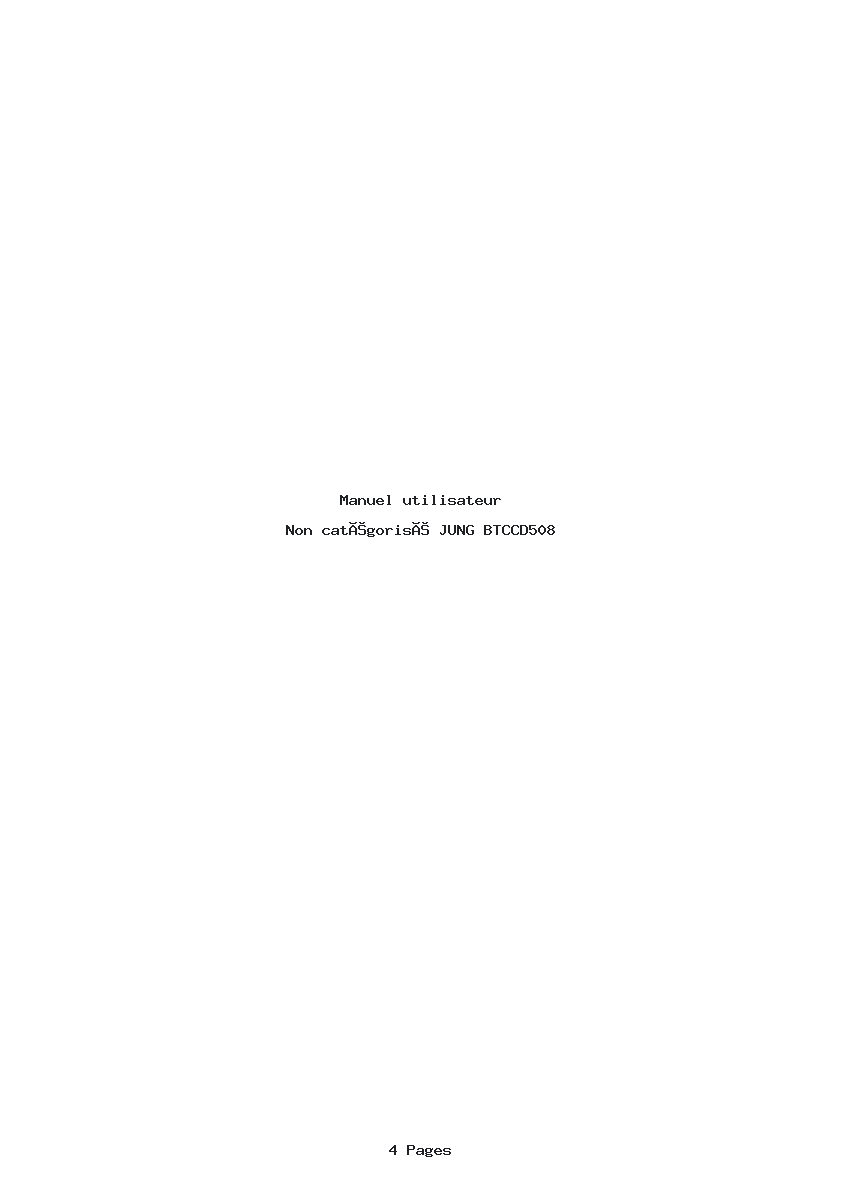 Page 1 de la notice Manuel utilisateur JUNG BTCCD508