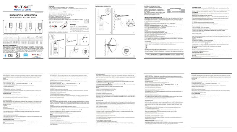 Page 1 de la notice Manuel utilisateur V-TAC VT-59ST