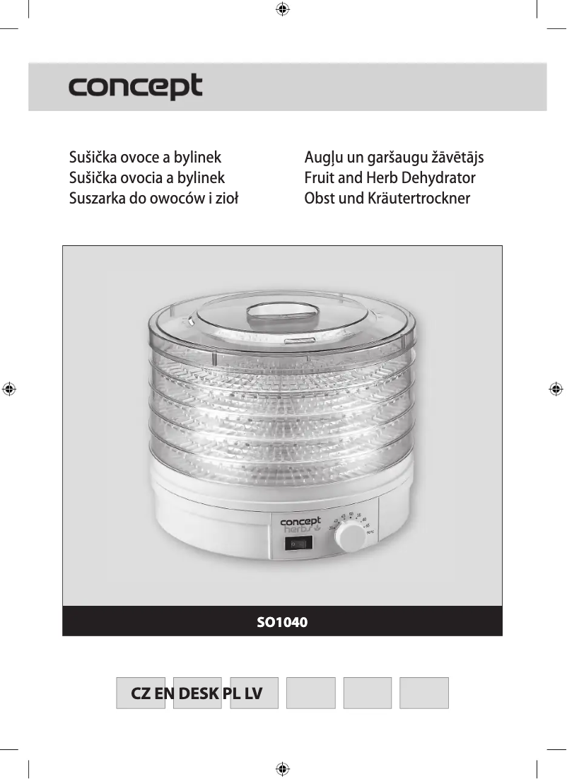 Page 1 de la notice Manuel utilisateur Concept SO-1040