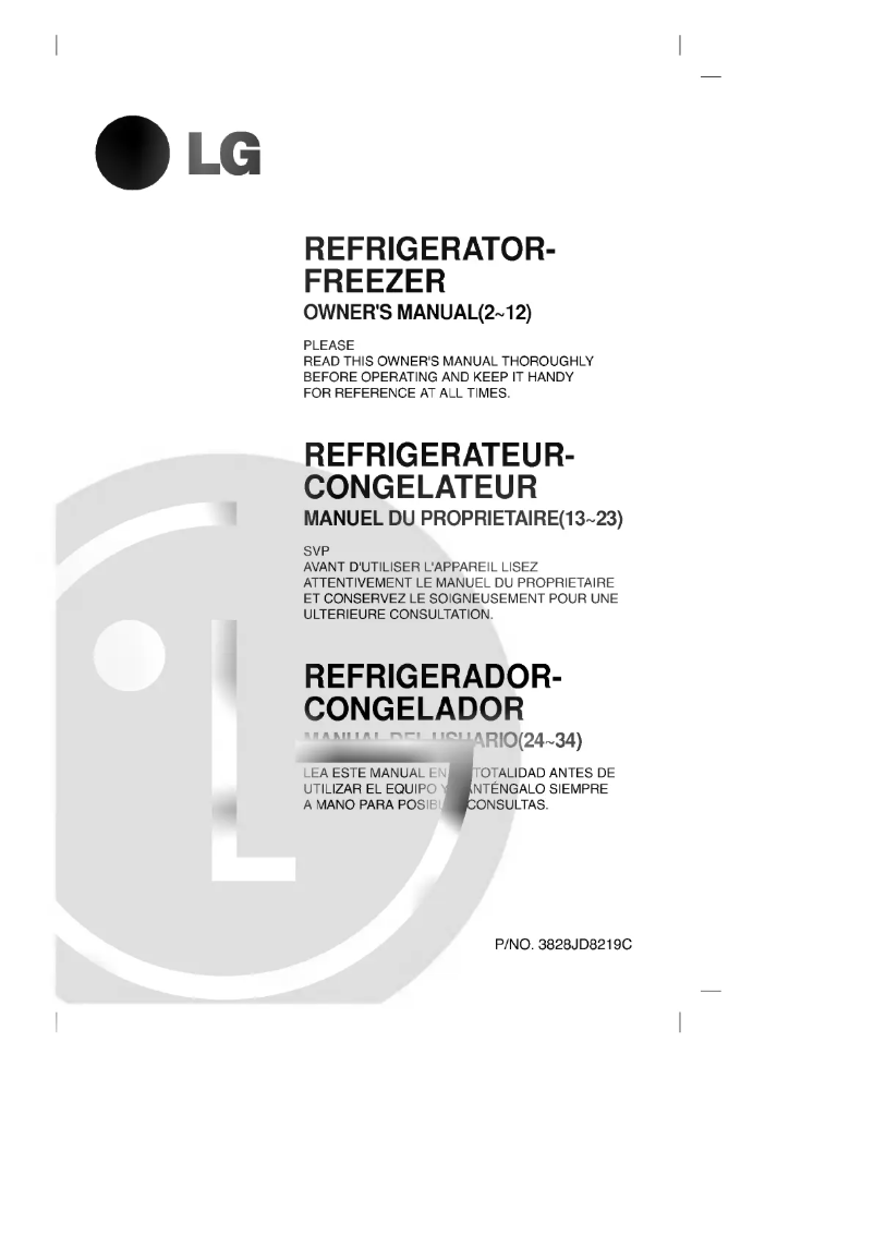 Page 1 of the manual User Manual LG GR38G11CVF