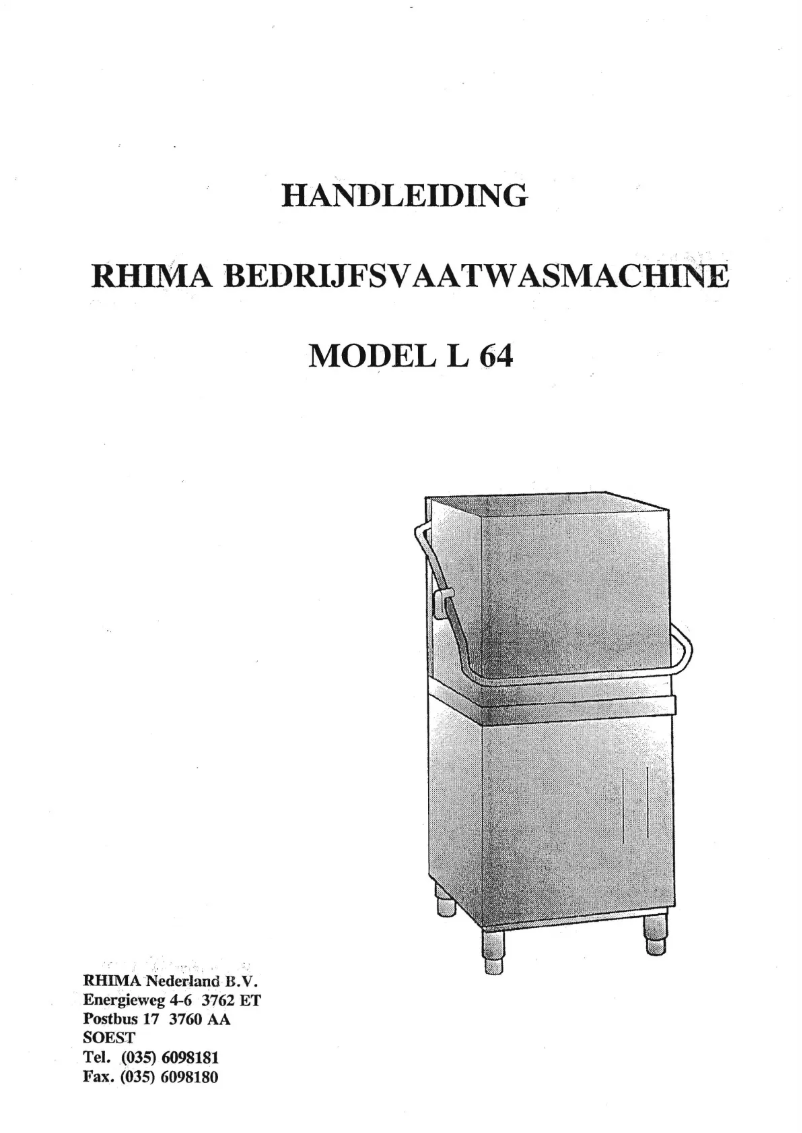 Page 1 de la notice Manuel utilisateur Rhima L 64