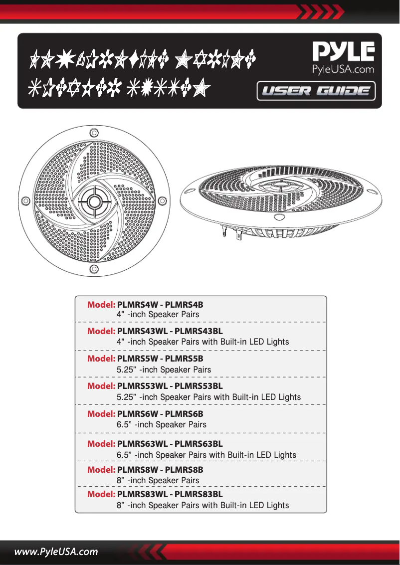 Page 1 de la notice Manuel utilisateur Pyle PLMRS8W