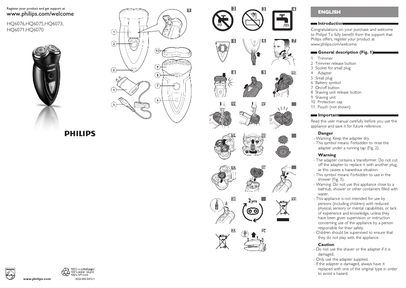 Página 1 del manual Manual de usuario Philips HQ6071