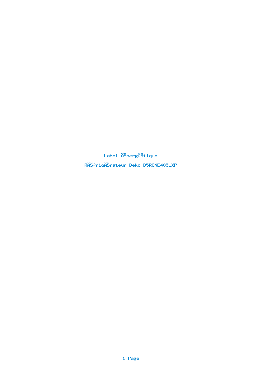 Image de la première page du manuel de l'appareil B5RCNE405LXP
