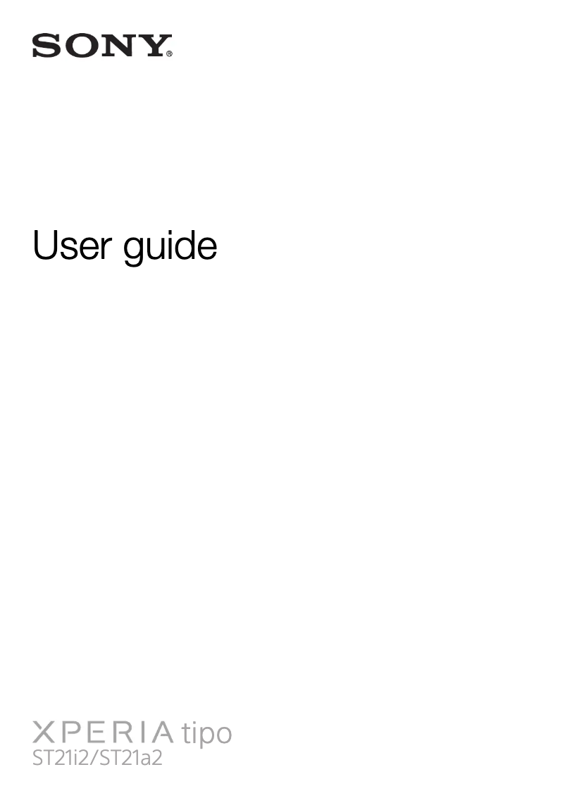 Image de la première page du manuel de l'appareil Xperia tipo