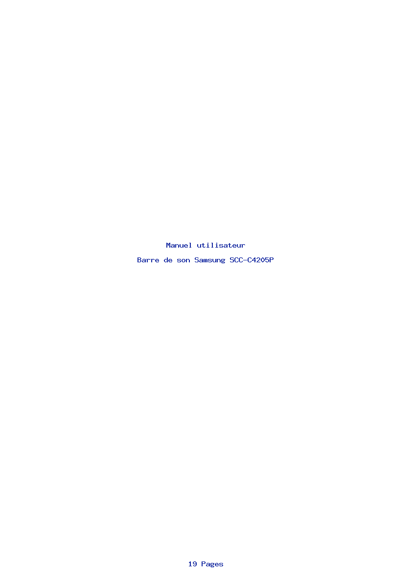 Page 1 de la notice Manuel utilisateur Samsung SCC-C4205P