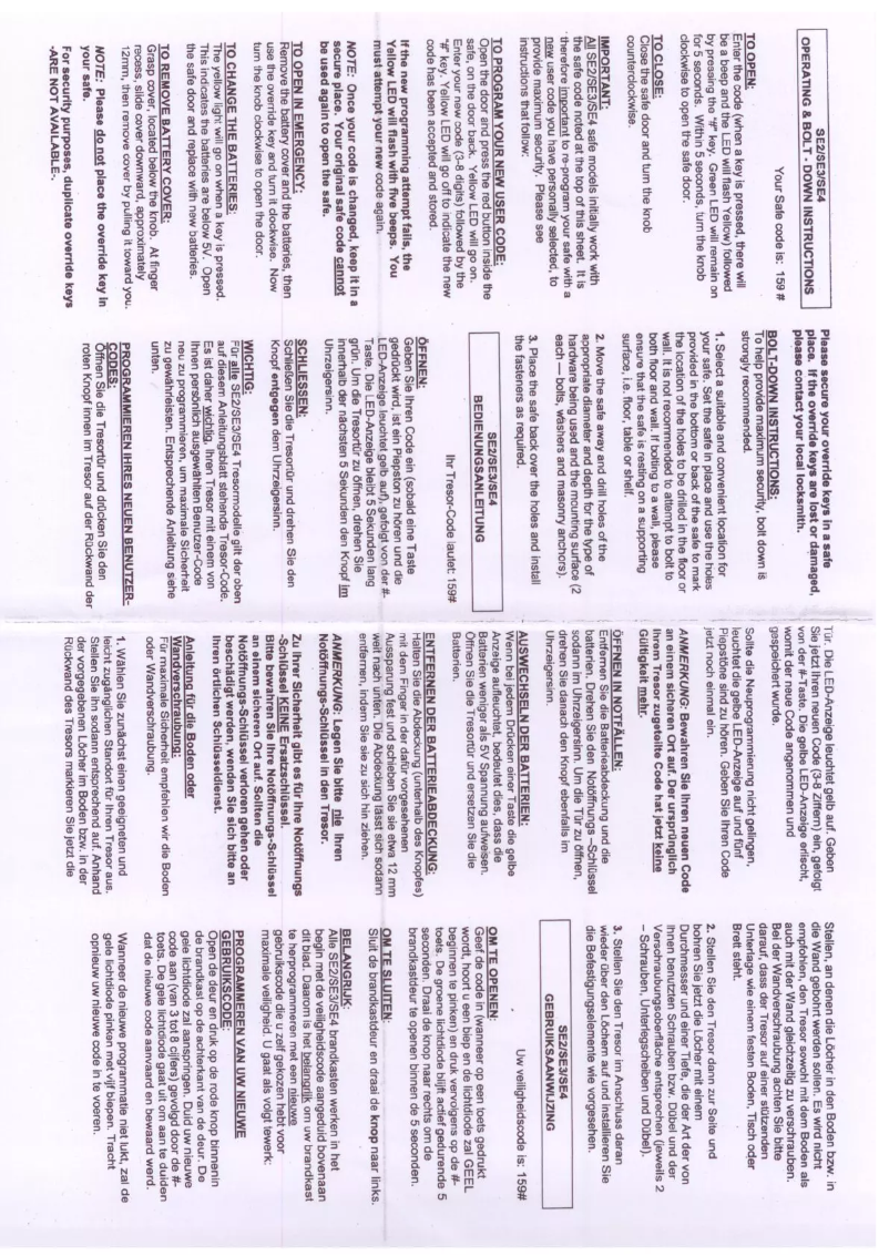 Page 1 de la notice Manuel utilisateur Filex SE4