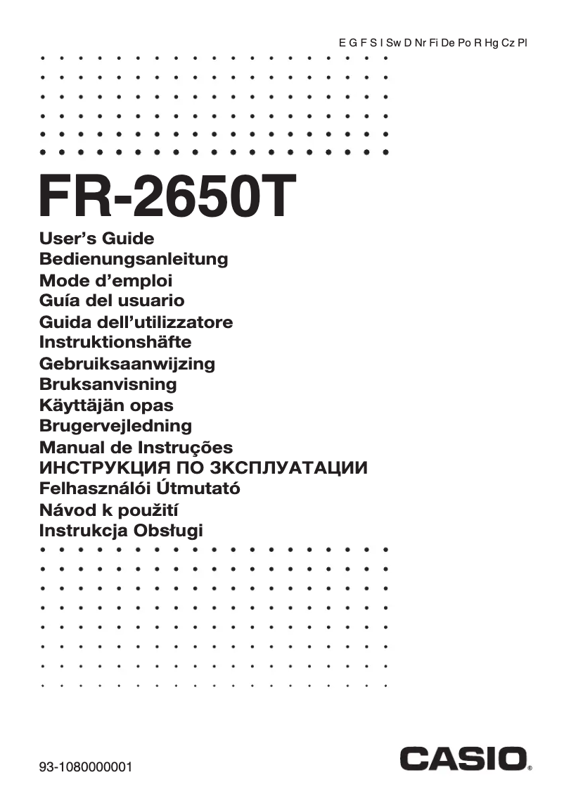 Página 1 del manual Manual de usuario Casio FR-2650T