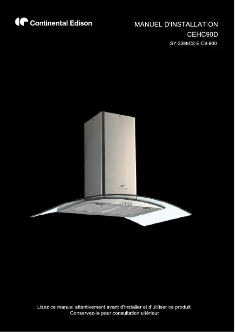 Page 1 de la notice Manuel utilisateur Continental Edison CEHC90ID