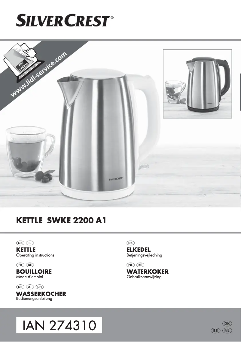 Page 1 de la notice Manuel utilisateur SilverCrest SWKE 2200 A1