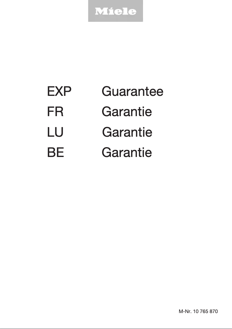 Page 1 de la notice Mode d'emploi Miele DGC 7865 X