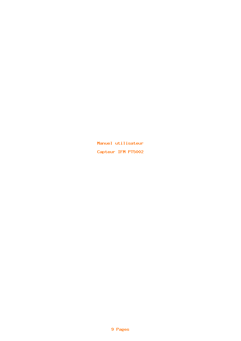 Image de la première page du manuel de l'appareil PT5002