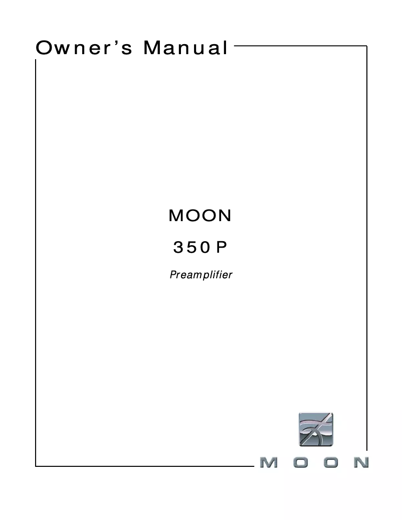 Page 1 de la notice Manuel utilisateur Simaudio MOON 350P