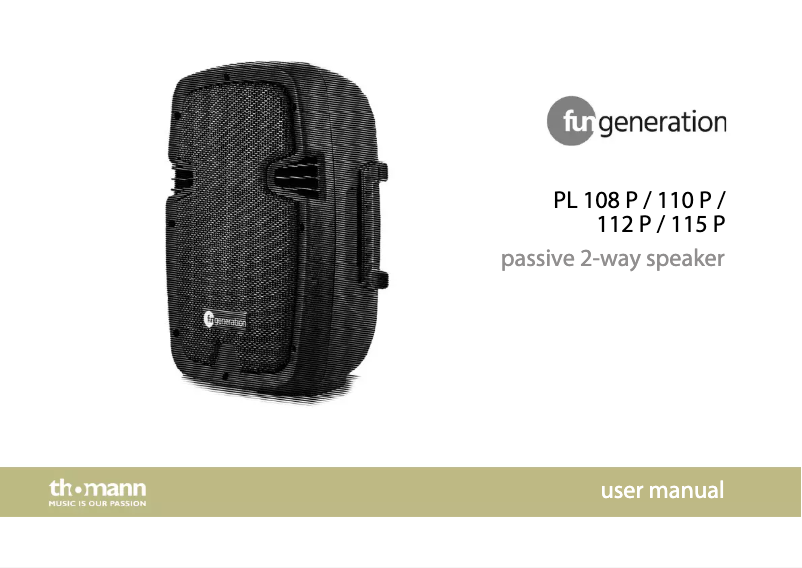 Page 1 de la notice Manuel utilisateur Fun Generation PL 108 P