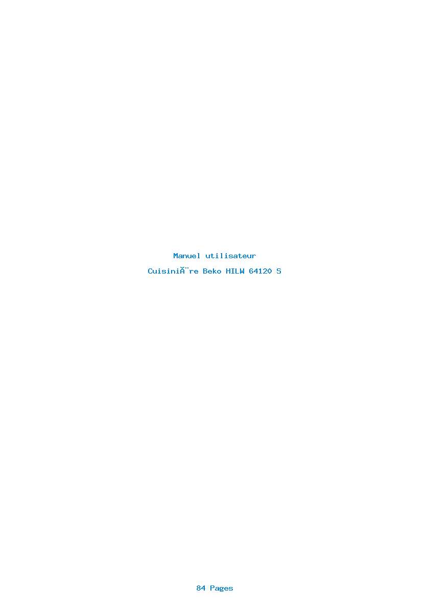 Page 1 de la notice Manuel utilisateur Beko HILW 64120 S