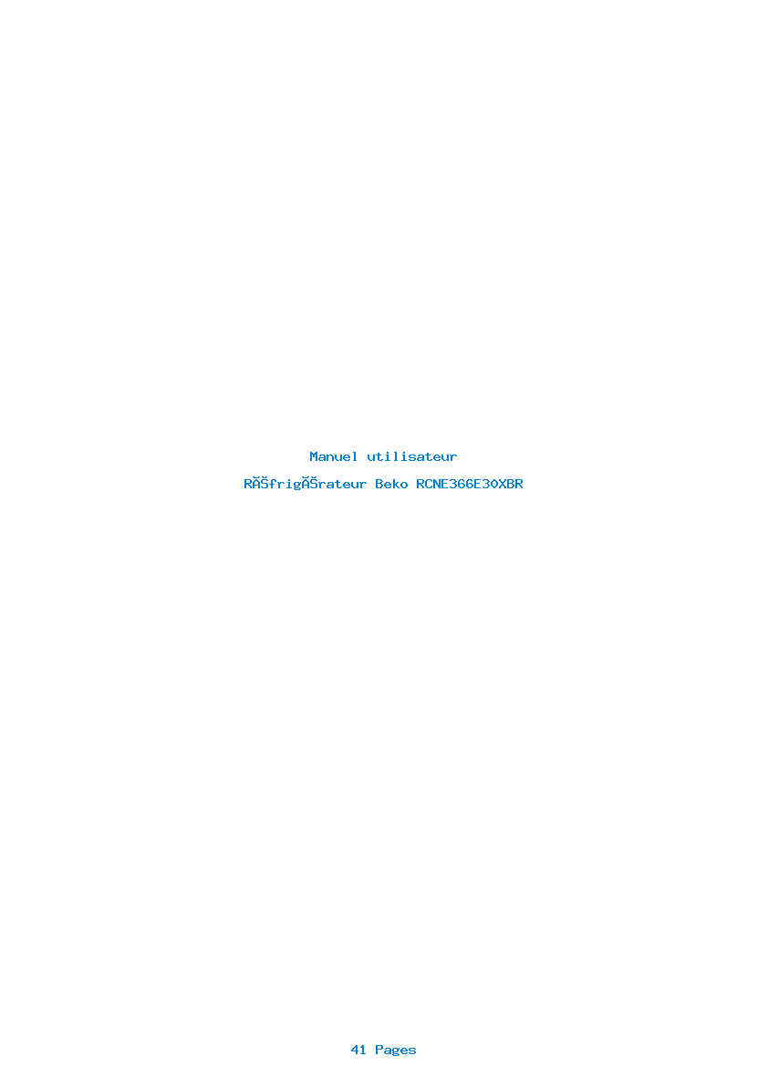 Page 1 de la notice Manuel utilisateur Beko RCNE366E30XBR