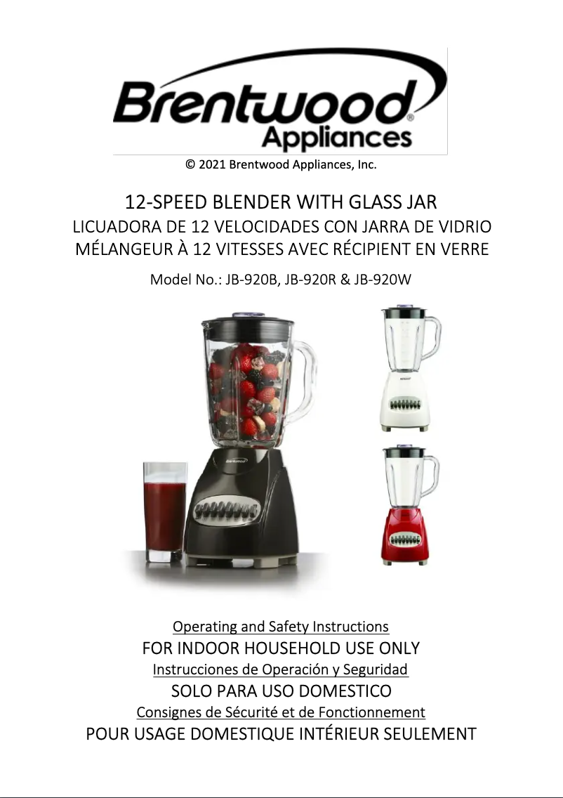 Page 1 de la notice Manuel utilisateur Brentwood JB-920W
