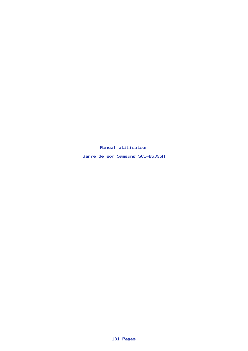 Page 1 de la notice Manuel utilisateur Samsung SCC-B5395H