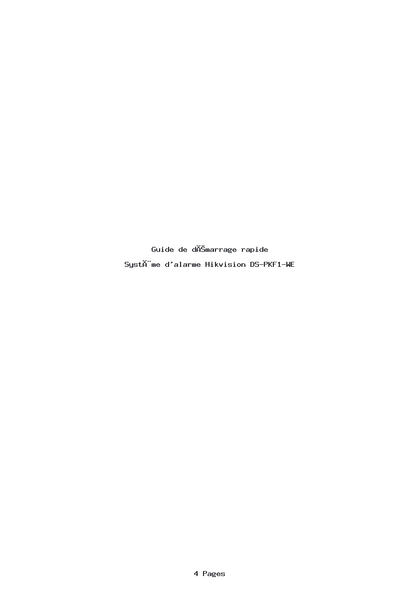 Image de la première page du manuel de l'appareil DS-PKF1-WE
