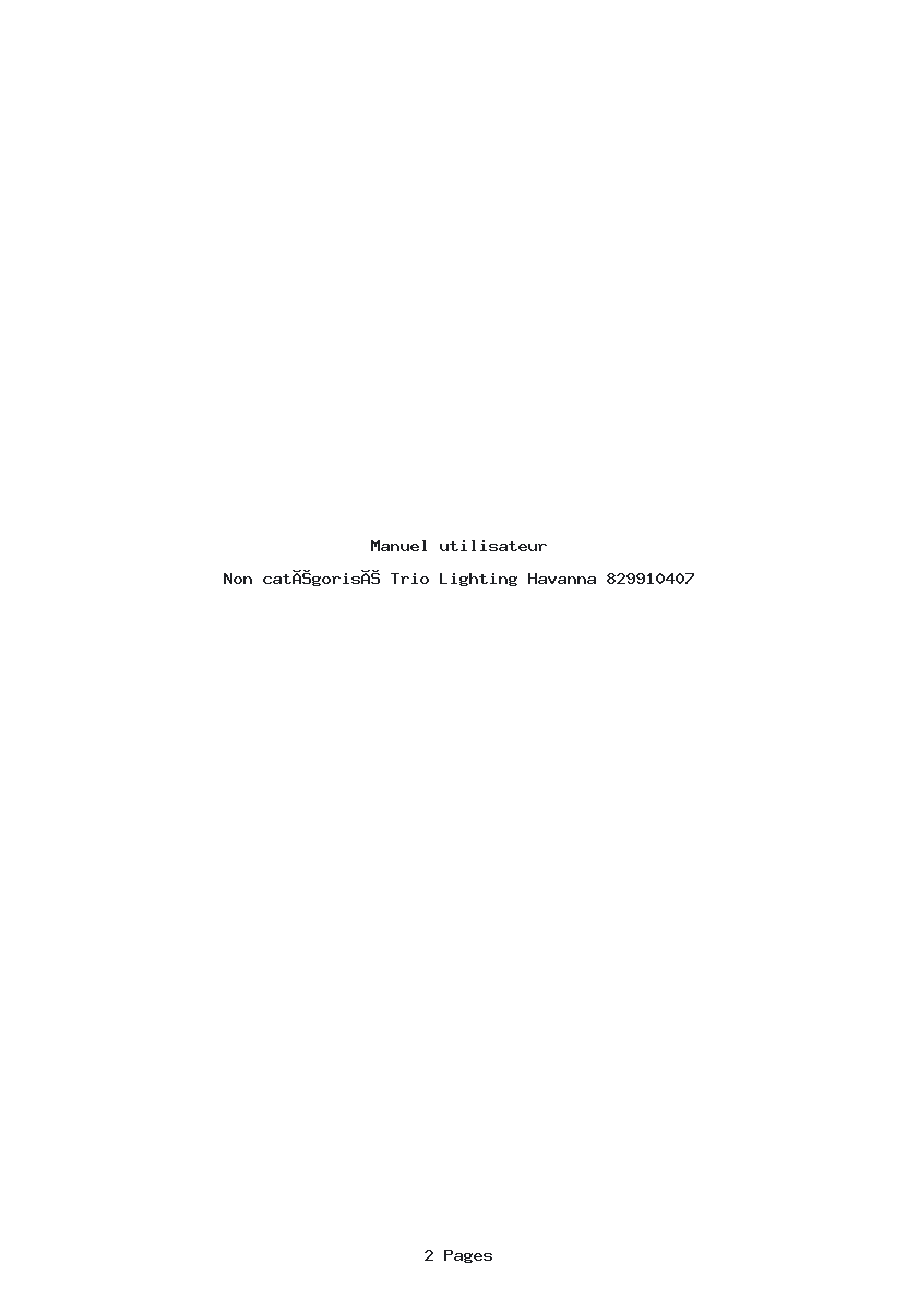 Page 1 de la notice Manuel utilisateur Trio Lighting Havanna 829910407