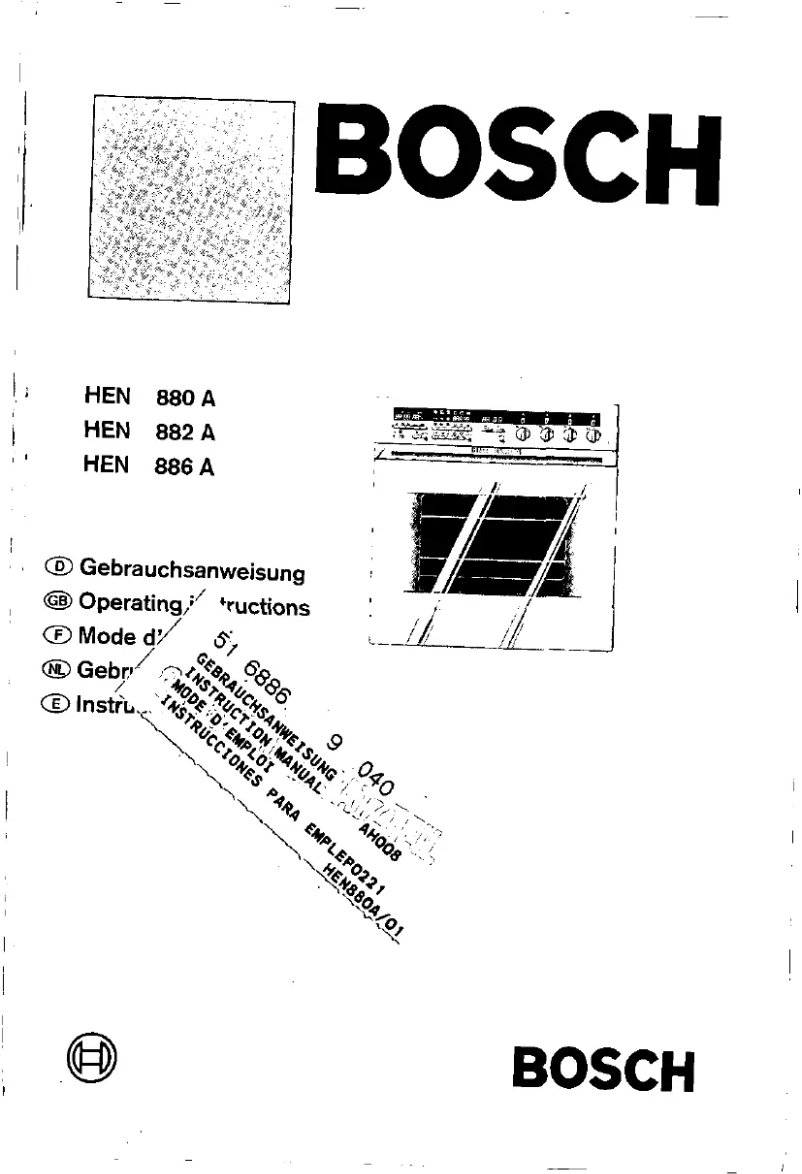 Page 1 de la notice Manuel utilisateur Bosch HEN880A