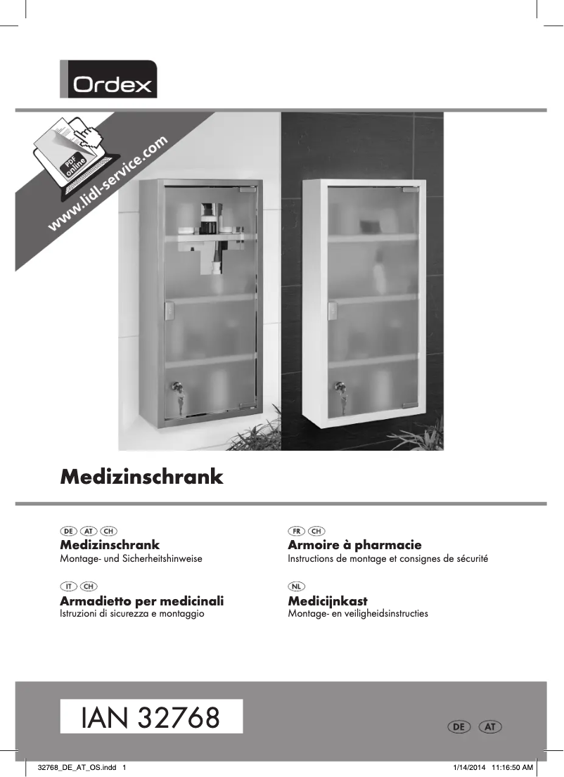 Page 1 de la notice Manuel utilisateur Ordex IAN 32768