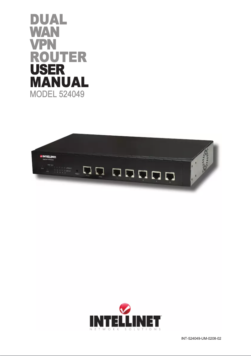 Page 1 de la notice Manuel utilisateur Intellinet Dual WAN VPN Router 524049