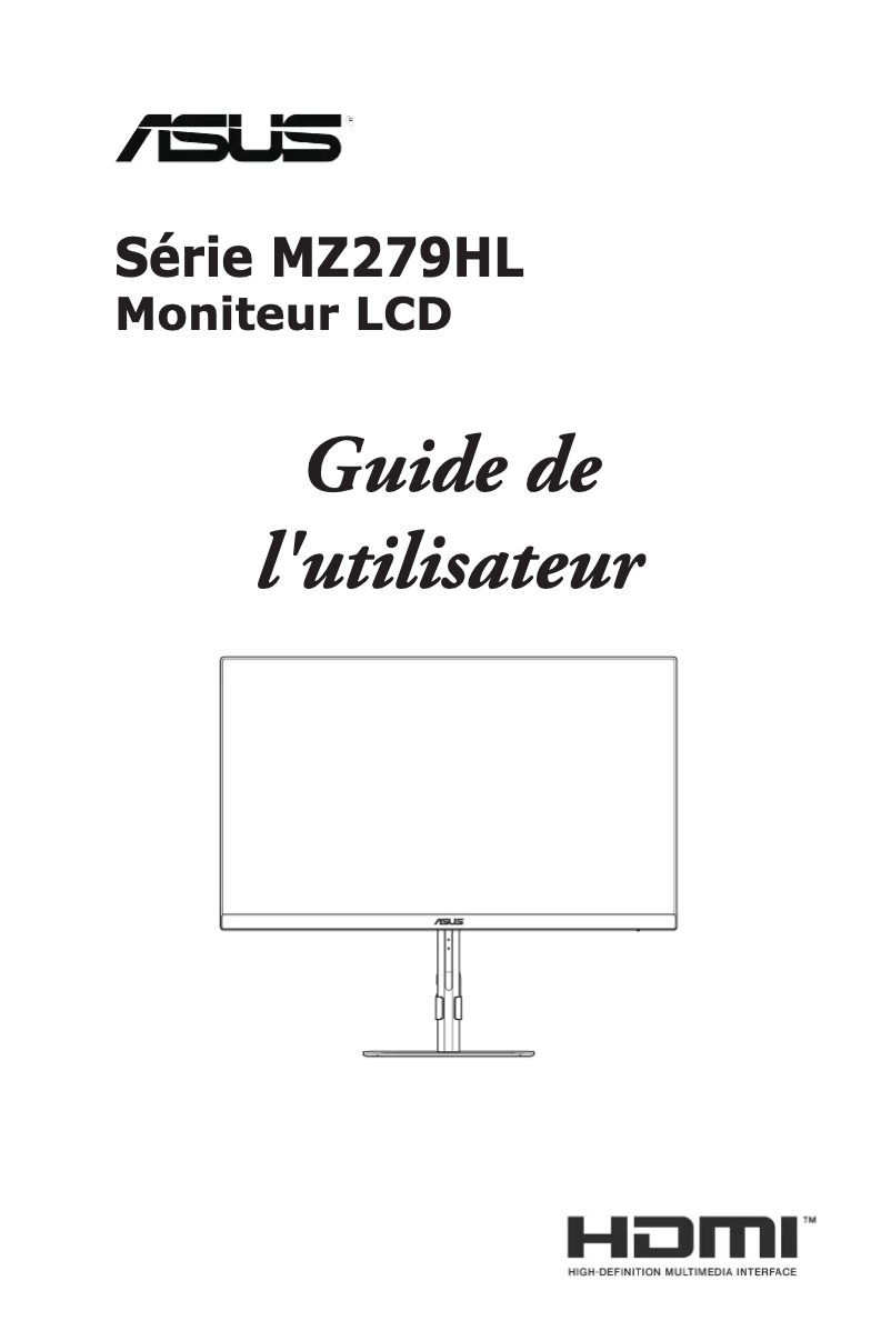 Page 1 de la notice Manuel utilisateur Asus ProArt MZ279HL