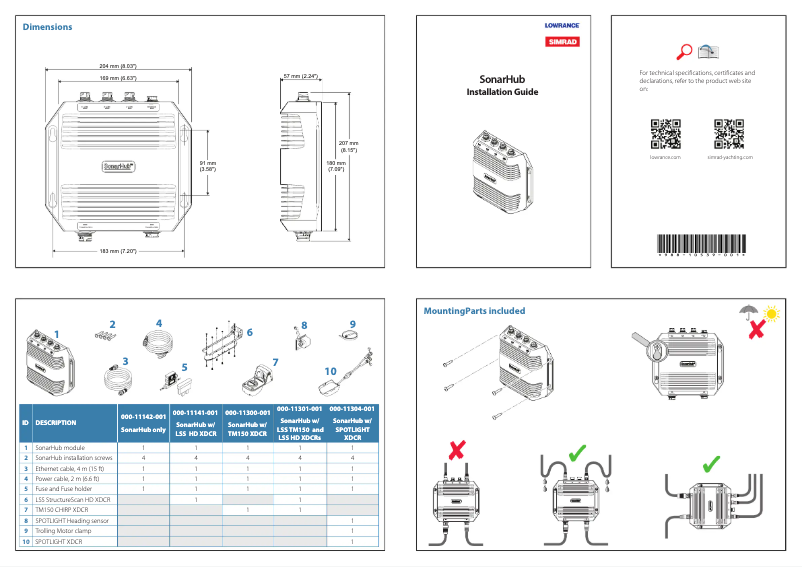 Page 1 de la notice Manuel utilisateur Simrad SonarHub