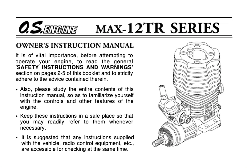 Page 1 of the manual User Manual O.S. Engine 12TR