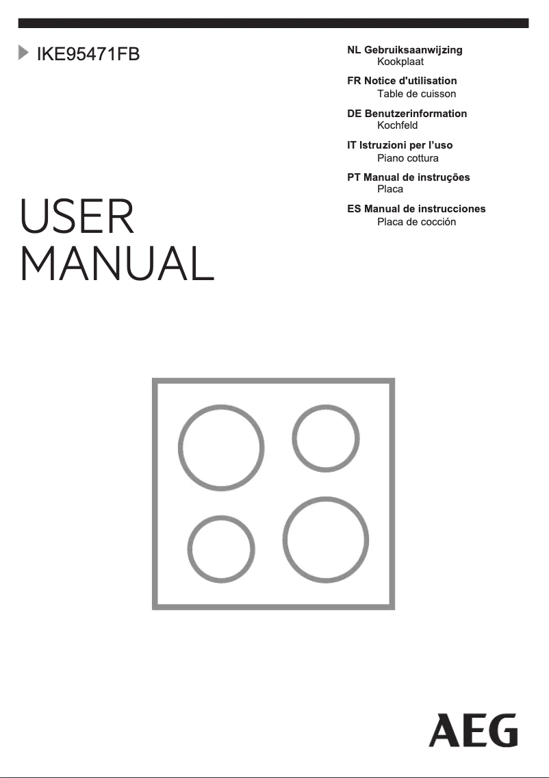 Page 1 de la notice Manuel utilisateur AEG IKE95471FB