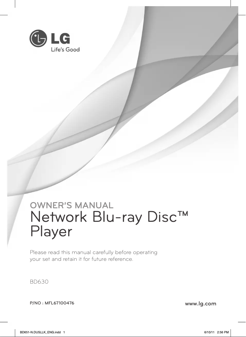 Página 1 del manual Manual de usuario LG BD630