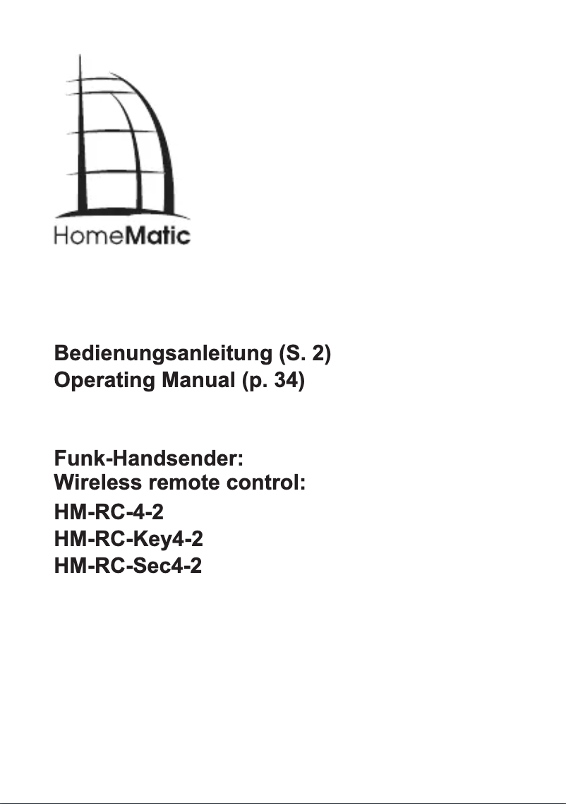 Page 1 de la notice Manuel utilisateur eQ-3 HM-RC-4-2