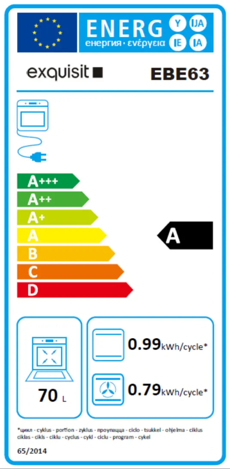 Page 1 de la notice Manuel utilisateur Exquisit EBE63