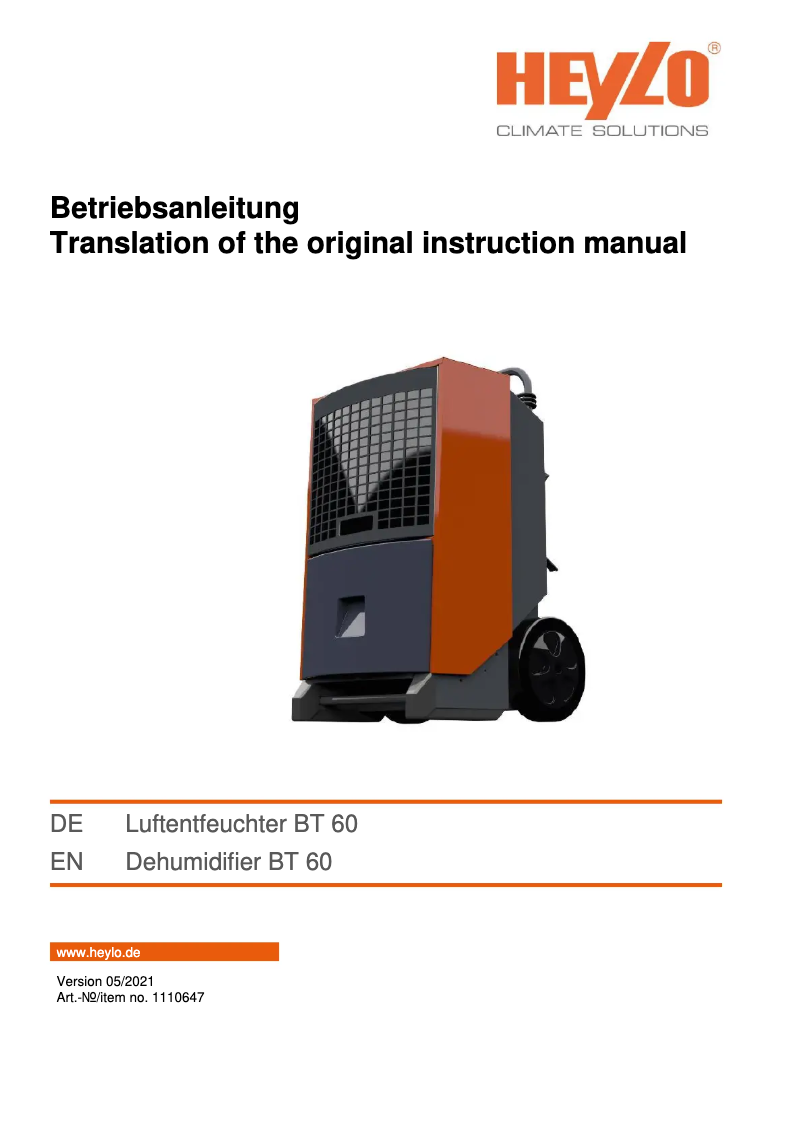 Página 1 del manual Manual de usuario Heylo BT 60