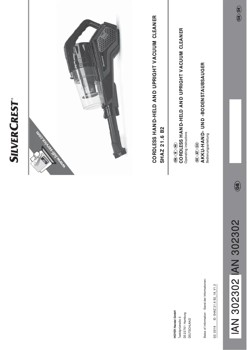 Página 1 del manual Manual de usuario SilverCrest SHAZ 21.6 B2