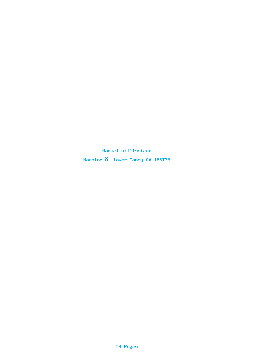 Page 1 de la notice Manuel utilisateur Candy GV 158T3B