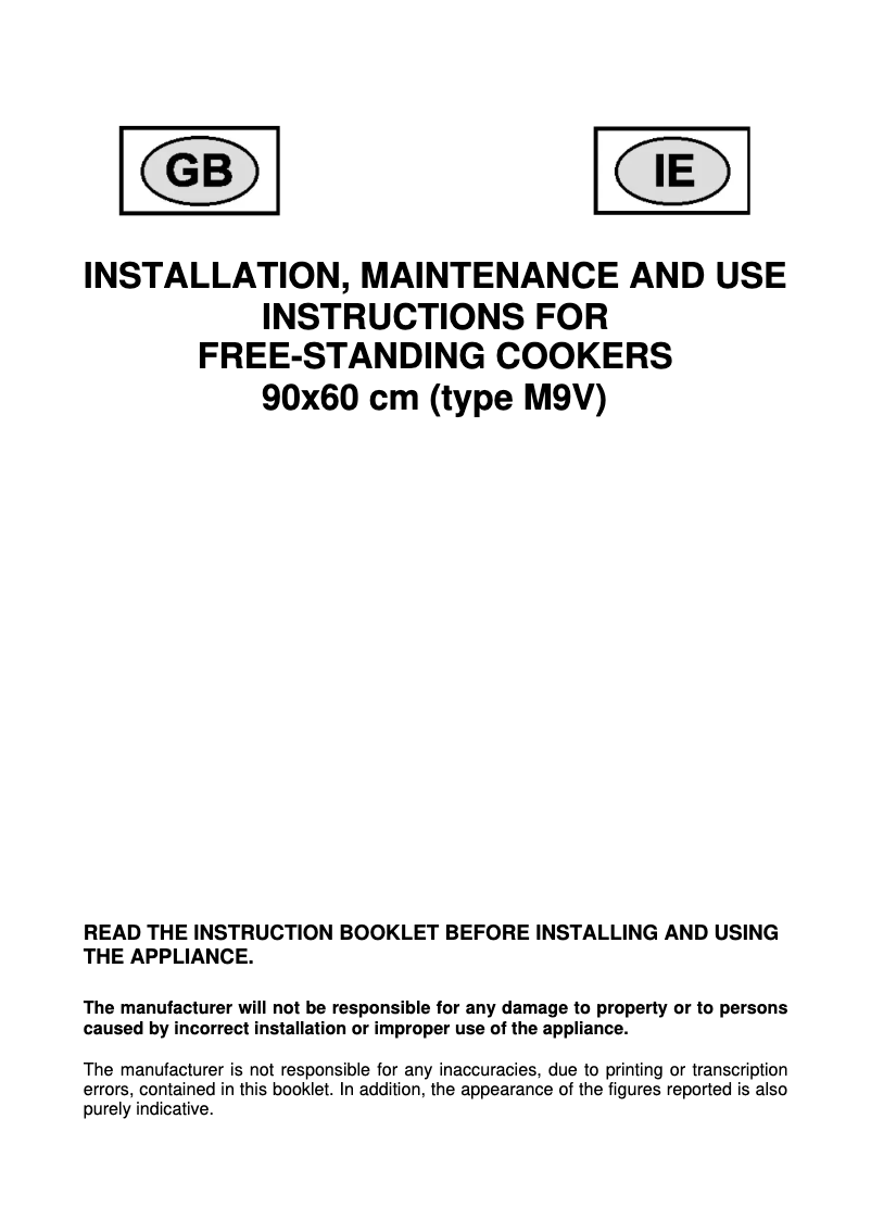 Page 1 de la notice Manuel utilisateur Bertazzoni A90 5 MFE XE VI