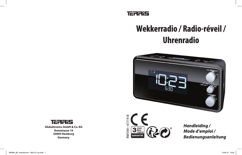 Page 1 de la notice Manuel utilisateur Terris RW 594
