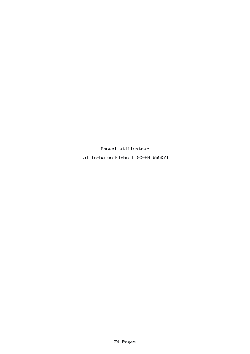 Page 1 de la notice Manuel utilisateur Einhell GC-EH 5550/1
